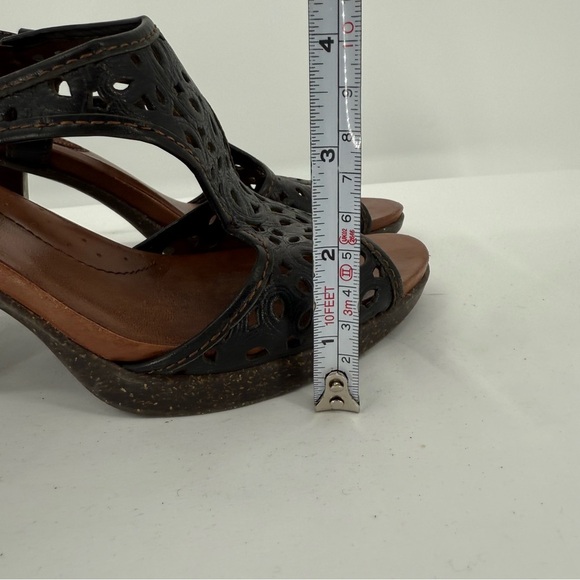 Naya Alpine Black Leather Buckle Slip On Block Heel Sandals Shoes Women's 8.5 M - Picture 9 of 12